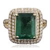 Image 3 : 14KT Yellow Gold 5.24ct Emerald and Diamond Ring