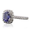 Image 4 : 14KT White Gold 1.71ct Tanzanite and Diamond Ring