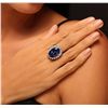 Image 1 : 14KT White Gold 14.37ct GIA Certified Tanzanite and Diamond Ring