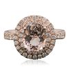 Image 3 : 14KT Rose Gold 2.15ct Morganite and Diamond Ring