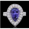 Image 3 : 14KT White Gold 3.30ct Tanzanite and Diamond Ring