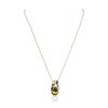 Image 4 : 14KT Yellow Gold 4.10ct Citrine and Diamond Pendant