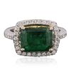 Image 3 : 14KT White Gold 3.93ct Emerald and Diamond Ring