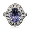 Image 3 : 14KT White Gold 4.87ct Tanzanite and Diamond Ring