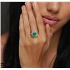 Image 2 : 14KT White Gold 3.03ct Emerald and Diamond Ring