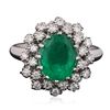 Image 3 : 14KT White Gold 3.03ct Emerald and Diamond Ring