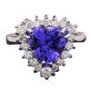 Image 3 : 14KT White Gold 3.49ct Tanzanite and Diamond Ring