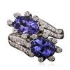 Image 1 : 14KT White Gold 3.66ct Tanzanite and Diamond Ring