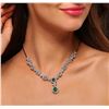 Image 1 : 14KT White Gold 3.17ctw Emerald and Diamond Necklace