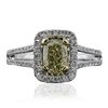 Image 3 : 14KT White Gold 1.03ct SI1/Light Yellow Diamond Ring