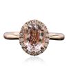 Image 1 : 14KT Rose Gold 1.17ct Morganite and Diamond Ring