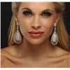 Image 1 : 18KT Three-Tone Gold 17.95ctw Diamond Earrings
