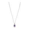 Image 4 : 14KT White Gold 2.10ct Tanzanite and Diamond Pendant With Chain