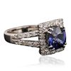 Image 2 : 14KT White Gold 3.10ct Sapphire and Diamond Ring