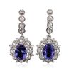 Image 1 : 14KT White Gold 4.82ctw Tanzanite and Diamond Earrings
