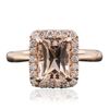 Image 1 : 14KT Rose Gold 2.27ct Morganite and Diamond Ring