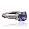 Image 2 : 14KT White Gold 3.02ct Tanzanite and Diamond Ring