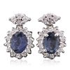 Image 1 : 14KT White Gold 1.91ctw Sapphire and Diamond Earrings