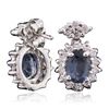 Image 2 : 14KT White Gold 1.91ctw Sapphire and Diamond Earrings
