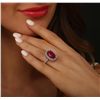 Image 2 : 18KT White Gold 6.05ct Ruby and Diamond Ring