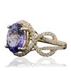 Image 2 : 14KT Yellow Gold 3.51ct Tanzanite and Diamond Ring