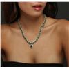 Image 2 : 14KT Yellow Gold 27.47ctw Emerald and Diamond Necklace