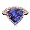 Image 1 : 14KT Rose Gold 6.28ct Tanzanite and Diamond Ring