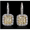 Image 3 : Platinum and 18KT Yellow Gold EGL Certified 3.79ctw Diamond Earrings