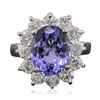 Image 1 : 14KT White Gold 3.80ct Tanzanite and Diamond Ring