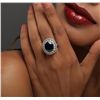 Image 2 : 14KT White Gold 7.52ct Sapphire and Diamond Ring