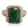 Image 3 : 14KT Two-Tone Gold 3.76ct Emerald and Diamond Ring
