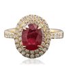 Image 1 : 14KT Yellow Gold 2.17ct Ruby and Diamond Ring