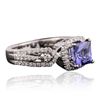 Image 2 : 18KT White Gold 1.62ct Tanzanite and Diamond Ring