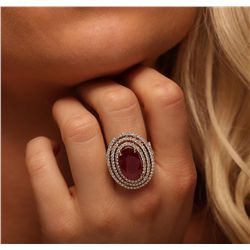 14KT Yellow Gold 8.09ct Ruby and Diamond Ring