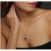 Image 2 : 14KT Yellow Gold 6.84ct Tanzanite and Diamond Pendant With Chain