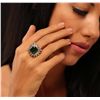 Image 2 : 14KT Yellow Gold 6.43ct Emerald and Diamond Ring