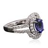 Image 2 : 14KT White Gold 1.37ct Tanzanite and Diamond Ring