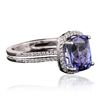 Image 2 : 18KT White Gold 3.41ct Tanzanite and Diamond Ring