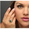 Image 2 : 14KT Rose Gold 2.36ct Emerald and Diamond Ring