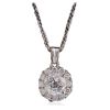 Image 3 : 14KT White Gold 1.05ctw Diamond Pendant With Chain