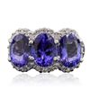 Image 3 : 14KT White Gold 6.93ctw Tanzanite and Diamond Ring