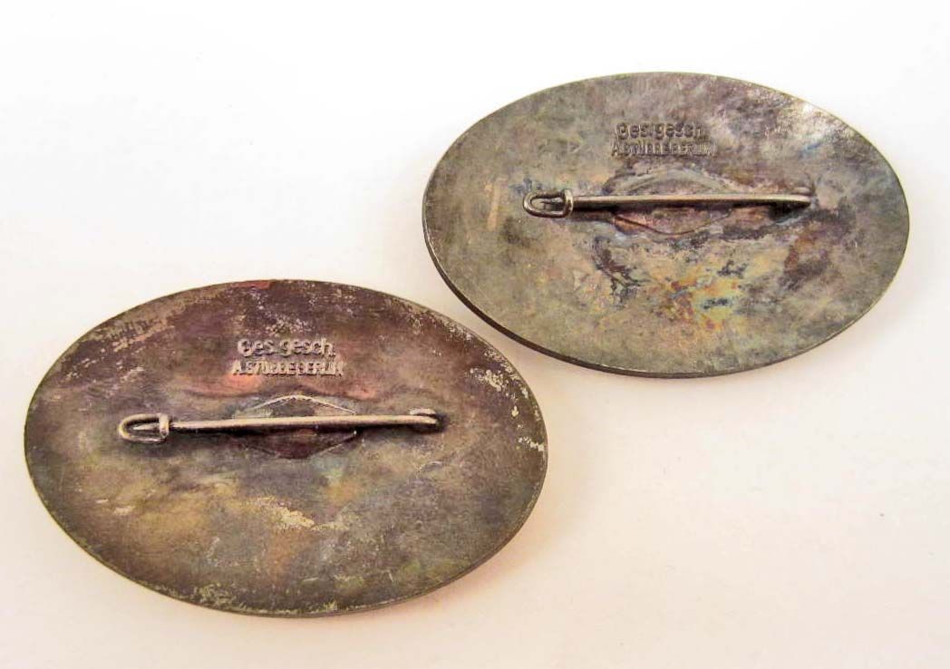 LOT OF 2 GERMAN NAZI BERLIN OLYMPICS RACE CAR BADGES