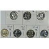 Image 1 : (7) PROOF WASHINGTON QUARTERS (54, 56, 57, 59, 61, 62, 64)
