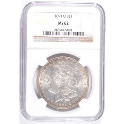 1891-O MORGAN DOLLAR NGC MS-62