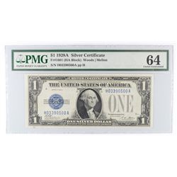 1928 $1 SILVER CERTIFICATE (FUNNY BACK) PMG 64 EPQ