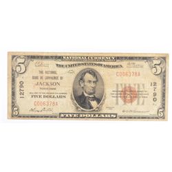 1929 $5 NATIONAL JACKSON, TN #12790