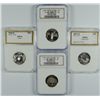 Image 1 : (4) SLABBED SILVER PROOF STATEHOOD QUARTERS (PA, GA, CT, ME)