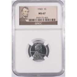 1943 LINCOLN "STEEL" CENT"  NGC MS-67