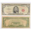 Image 2 : (4) $5 US NOTES (RED SEALS)