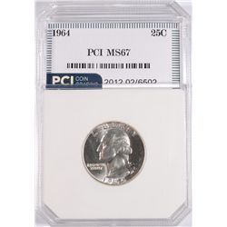 1964 WASHINGTON QUARTER, PCI MS-67 TRENDS FOR  $2,000.00